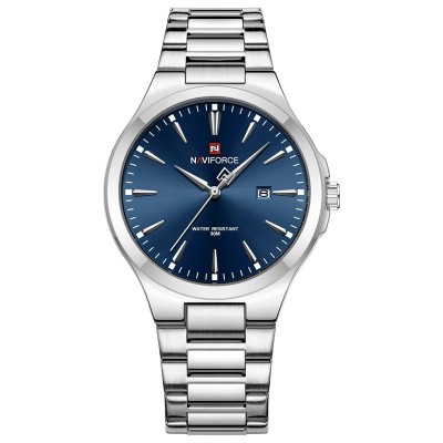 Ceas barbatesc de mana Naviforce Fashion Casual Elegant Analog Quartz Argintiu Albastru foto