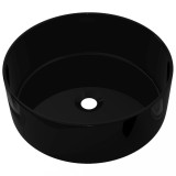 Cumpara ieftin Bazin chiuveta ceramic, Rotund Negru 40x15 cm