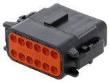 Conector cablu-cablu DTM mamă 12 pini negru