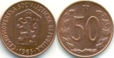 Cehoslovacia 1965 - 50 hellers, circulata