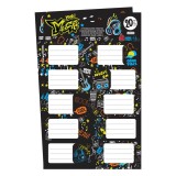 Etichete autocolante Music Neon, 20 buc, 8,5 x 4,5 cm, negru, CMCLASS