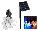 Ghirlanda LED solara exterior, 20 leduri, rezistenta interperii, IP44, 600mAh, 0,7W, negru