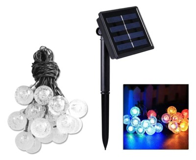 Ghirlanda LED solara exterior, 20 leduri, rezistenta interperii, IP44, 600mAh, 0,7W, negru foto