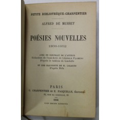 POESIES NOUVELLES par ALFRED DE MUSSET , 1936- 1852 , APARUTA 1894
