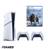 Consola Sony Playstation 5 Slim, Ps5 Disk Edition 1tb + Doua Controllere + God Of War Ragnarok PlayStation 5, Second-Hand