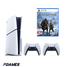 Consola Sony Playstation 5 Slim, Ps5 Disk Edition 1tb + Doua Controllere + God Of War Ragnarok PlayStation 5, Second-Hand