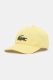 Lacoste sapca culoarea galben, cu imprimeu, RK3186