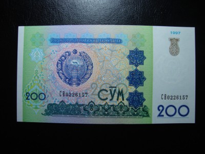 UZBECHISTAN 200 CYM 1997 UNC foto