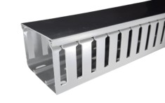 Canal cablu perforat slitat Elettrocanali 100x40mm gri pentru circuite electrice