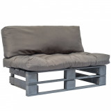 Canapea din paleti de gradina, cu perne gri, lemn de pin GartenMobel Dekor, vidaXL