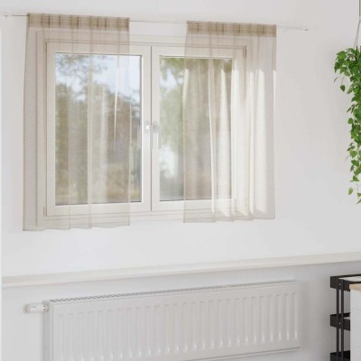 Perdele cu perdele 2 pcs Nisip 140 x 140 cm Poliester foto
