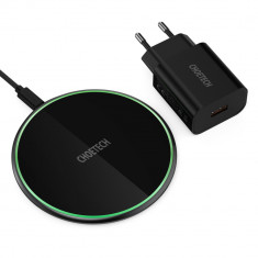 Incarcator wireless Choetech T559-F, 15W, incarcator retea + cablu USB-C