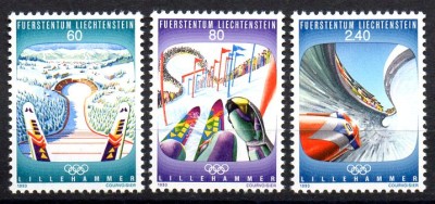 LIECHTENSTEIN 1993, Sport, J.O. Lillehammer, serie neuzata, MNH foto