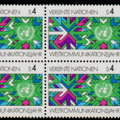 Natiunile unite-UNO Viena 1983-AnulIntrn al Comunicatiilor,bloc 4,., MNH,Mi.29