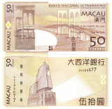 Macao 50 Patacas 08.08.2009 P-103A UNC (Banco Nacional Ultramarino)