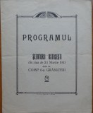 Programul sezatorii ostasesti din 23 Martie 1941 data de Compania a 6 - a Graniceri