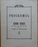 Programul sezatorii ostasesti din 23 Martie 1941 data de Compania 6- a Graniceri