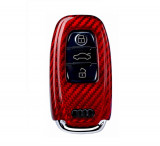 Cumpara ieftin Husa Cheie Audi A1, A3, A4, Q5, Q7 Vetter Carbon, Glossy Red