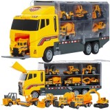 Camion transportor cu 6 utilaje de constructii si lansator auto
