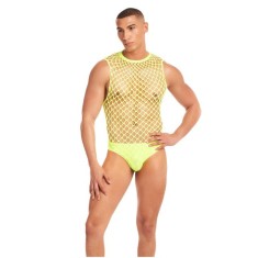 Set lenjerie erotica barbati Rainbow Party, 2 piese, galben, S/M
