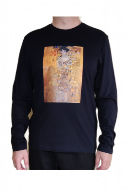 T3. Tricou imprimat cu pictura Lady in Gold de Klimt, marime L, maneci lungi foto
