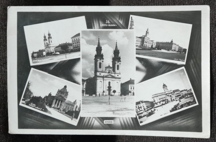 Carte postala, imagini din Arad, 1942