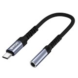 Adaptor audio USB-C tata - JACK 3.5 mm mama 10cm negru BWOO BO-BZ47