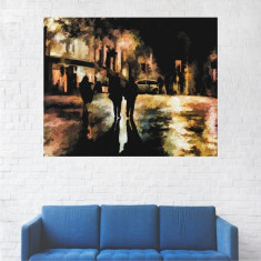 Tablou Canvas, Peisaj Alee din Oras, Noaptea - 80 x 100 cm foto