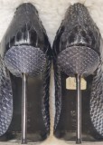 PANTOFI LUX NEGRI PIELE NATURALA SARPE PITON TOC CUI GIANMARCO LORENZI AUTENTICI