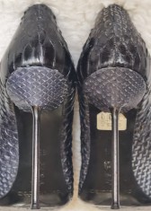 PANTOFI LUX NEGRI PIELE NATURALA SARPE PITON TOC CUI GIANMARCO LORENZI AUTENTICI