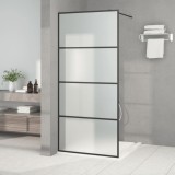 VidaXL Perete cabină duș walk-in negru 90x195 cm sticlă ESG mată