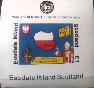 Easdale island Papa Ioan II, VISITA N.U. - New York mnh foto