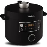 Oala sub presiune electrica TEFAL Turbo Cuisine CY754830, 1090W, 5L, 10 programe, Interfata intuitiva, Bol de gatit Tefal Spherical Bowl, Negru