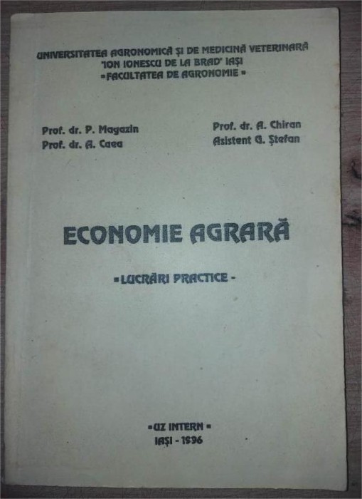Economie agrara Lucrari practice- P. Magazin, A. Caea