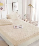 Cumpara ieftin Husa de pat din cocolino,model tricot + 2 fete de perna 50x70cm,crem - D091