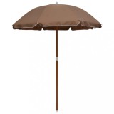 Cumpara ieftin Umbrelă de soare de grădină, st&acirc;lp din oțel, taupe, 180 cm