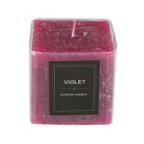 Lumanare parfumata Violeta, forma Patrat Rosu, 7.5x7.5 cm, ATU-087263, Oem