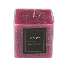 Lumanare parfumata Violeta, forma Patrat Rosu, 7.5x7.5 cm, ATU-087263