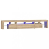 Cumpara ieftin Comoda TV cu lumini LED, stejar sonoma, 230x36,5x40 cm