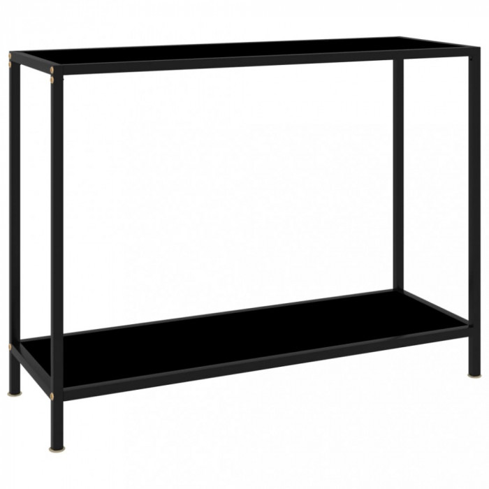Gossi masa consola, negru, 100 x 35 x 75 cm, sticla securizata