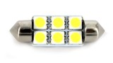 Bec LED Auto T10x41 Sofit 41mm 6 SMD 5050 Alb Rece 12V 1.5W 108lm Carguard