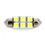 Led Bec T10x41 6x5050 alb rece