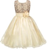 Rochie pentru fetite Discoball, galben auriu, marime 100, 3-4 ani - OUTLET