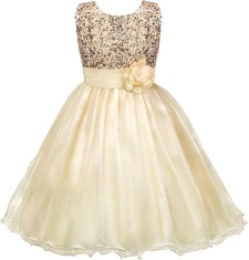 Rochie pentru fetite Discoball, galben auriu, marime 100, 3-4 ani - OUTLET foto