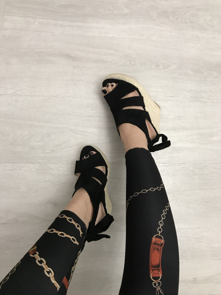 Sandale dama negre cu platforma marime 39, 40+CADOU | Okazii.ro