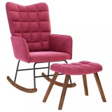 vidaXL Scaun balansoar cu scaun Wine Red Velvet