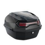 Cumpara ieftin Cutie portbagaj Moto / Scuter FIXATO, cu cheie și sistem antifurt, 39x39x29cm, Negru Lucios