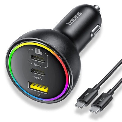 Incarcator auto USB Type-C 152.5W RGB Baseus, C00036101111-00 foto