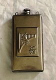 plosca alcool tip flask butelcuta recipient sticla sticluta buzunar din inox otel inoxidabil veche vintage