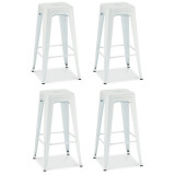 Set of 4 White Bar Chairs Korona